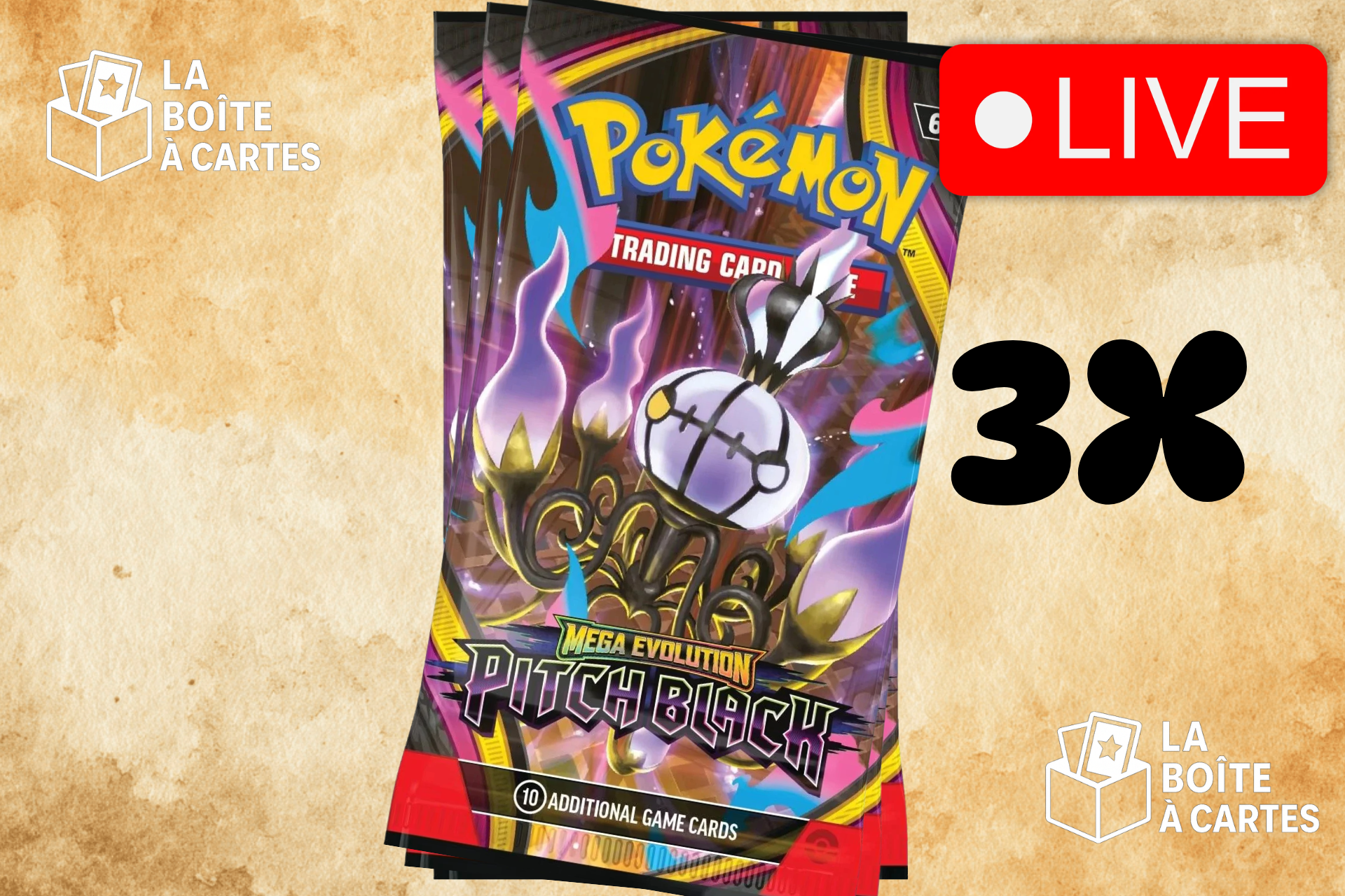 3 paquets Pitch Black - Pokemon