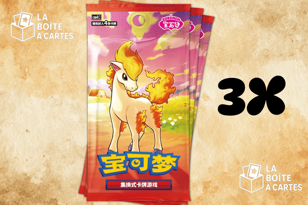 3 paquets Gem pack 4 (chinois) - Pokemon