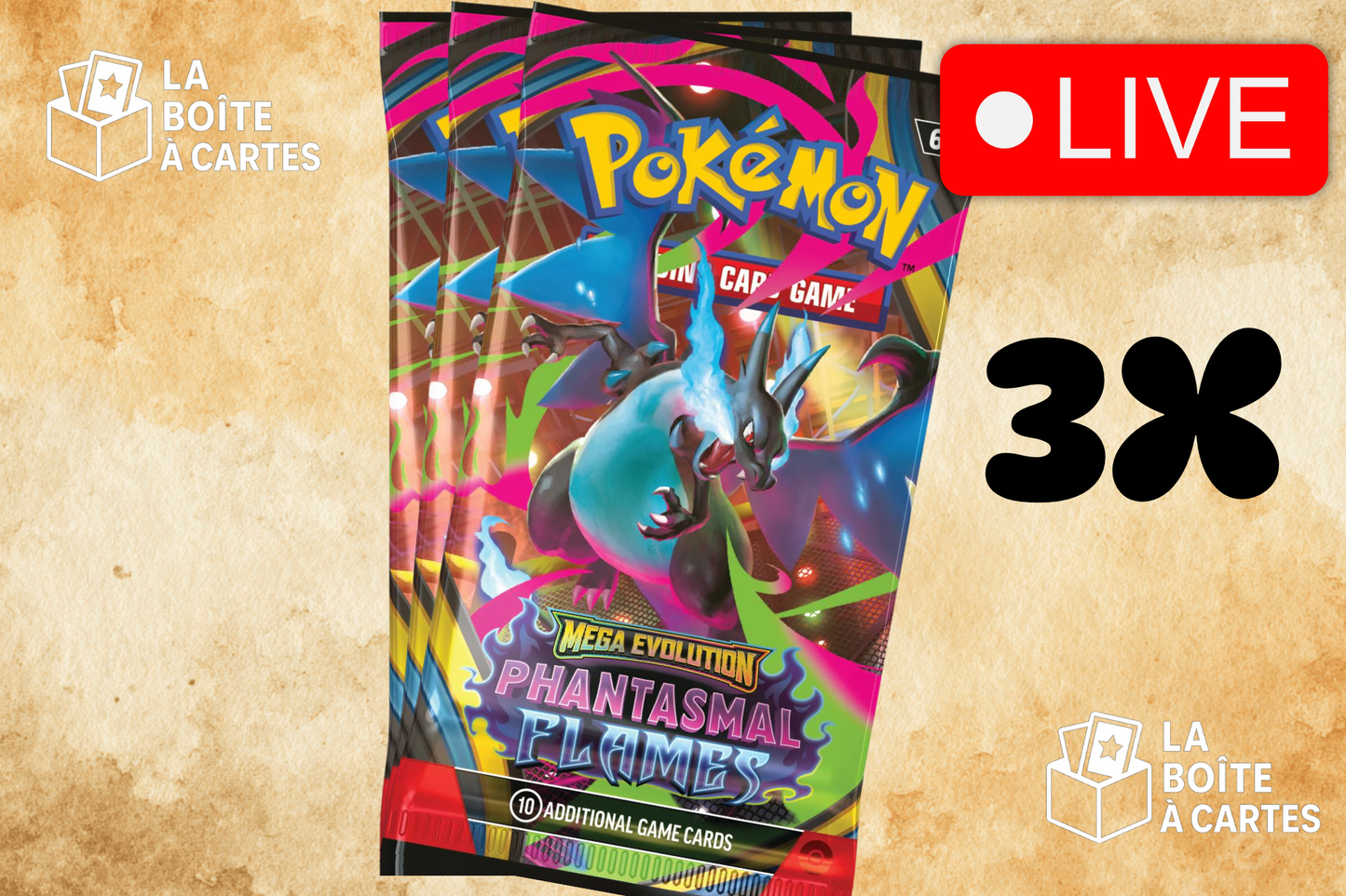 3 paquets Phantasmal Flames - Pokemon