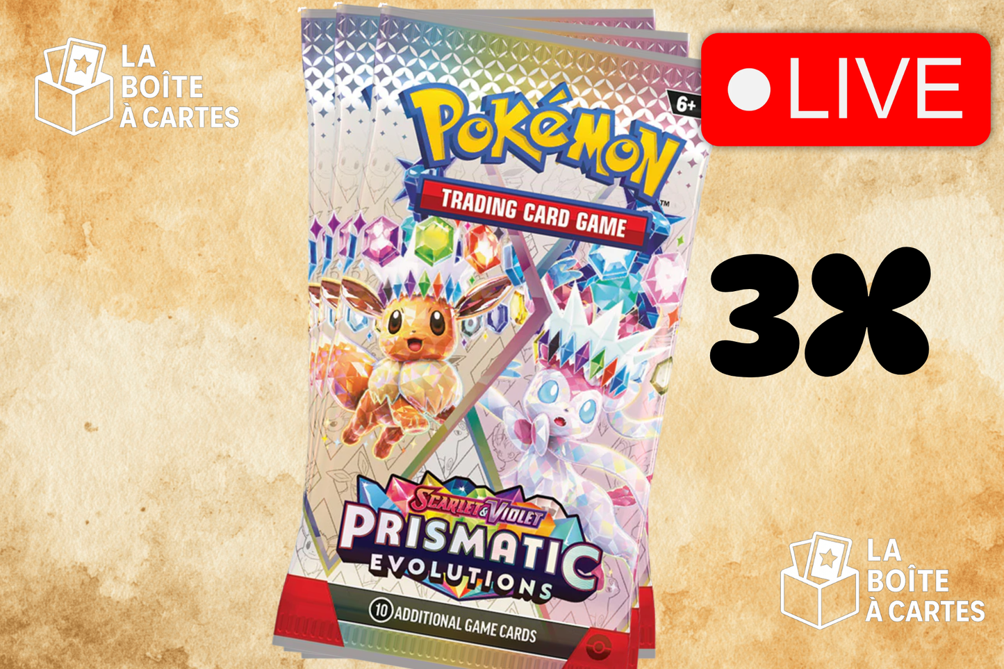 3 paquets Prismatic Evolutions - Pokemon